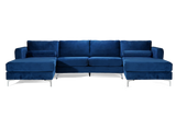 Helio Velour Fabric Sectional Sofa