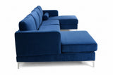 Helio Velour Fabric Sectional Sofa