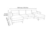 Helio Velour Fabric Sectional Sofa