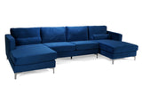 Helio Velour Fabric Sectional Sofa