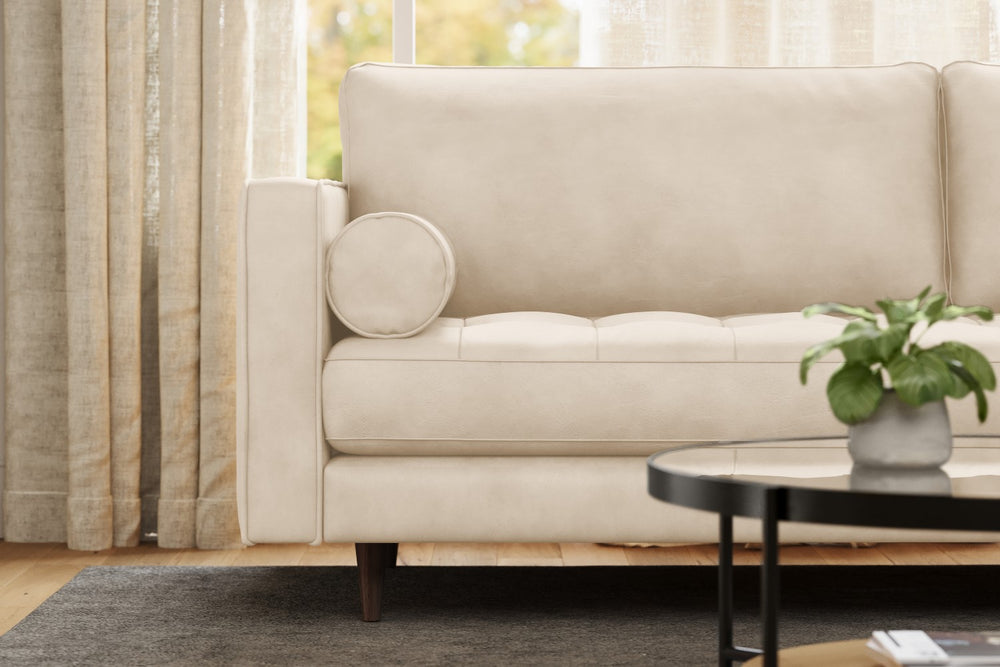 Valencia Isabella Leather Grande Sofa, Charme Beige