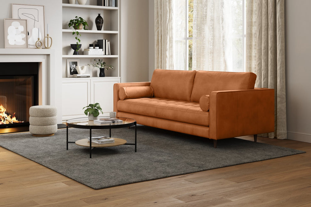 Valencia Isabella Leather Grande Sofa, Charme Cognac