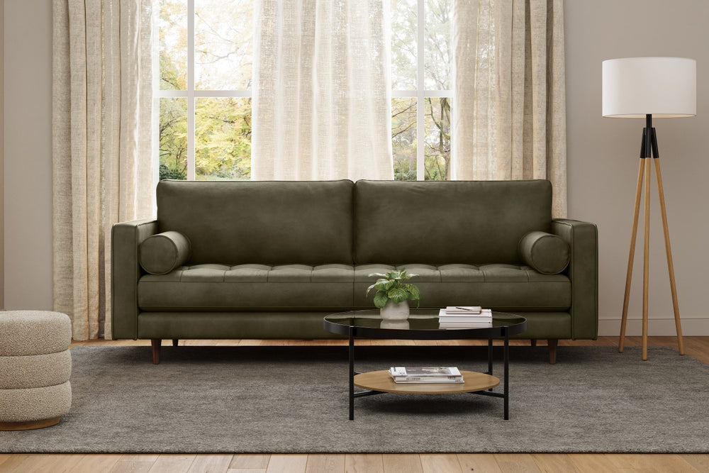 Valencia Isabella Leather Grande Sofa, Charme Dark Green