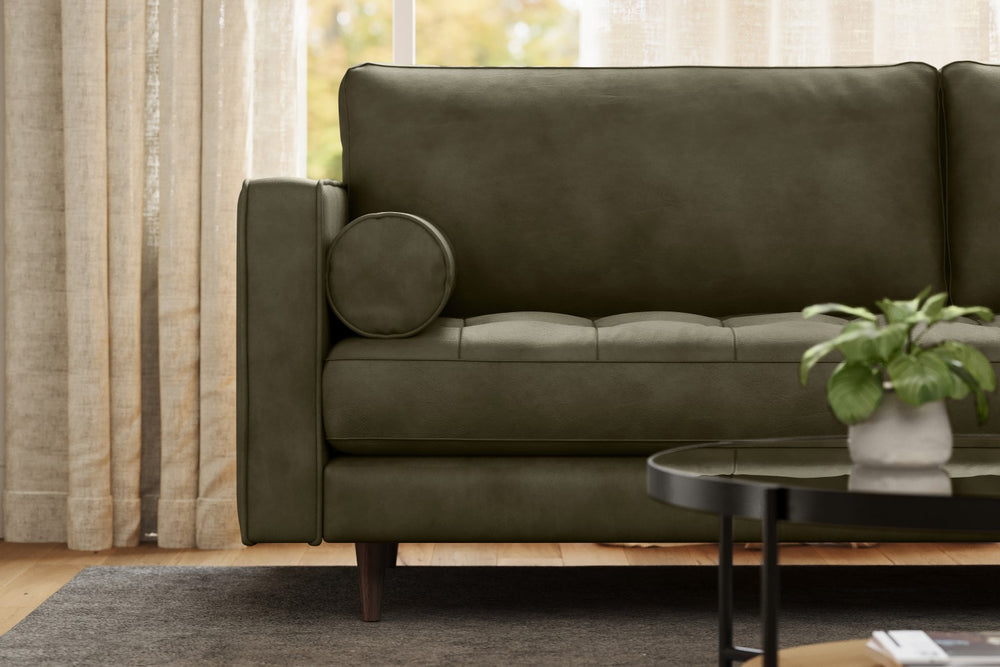 Valencia Isabella Leather Grande Sofa, Charme Dark Green