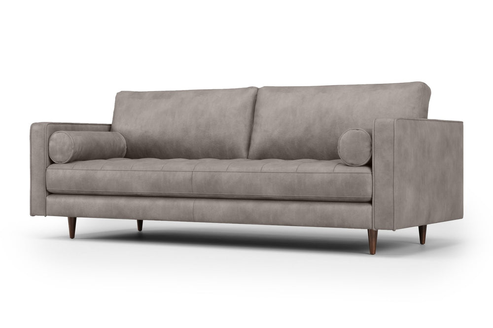 Valencia Isabella Leather Grande Sofa, Charme Light Grey