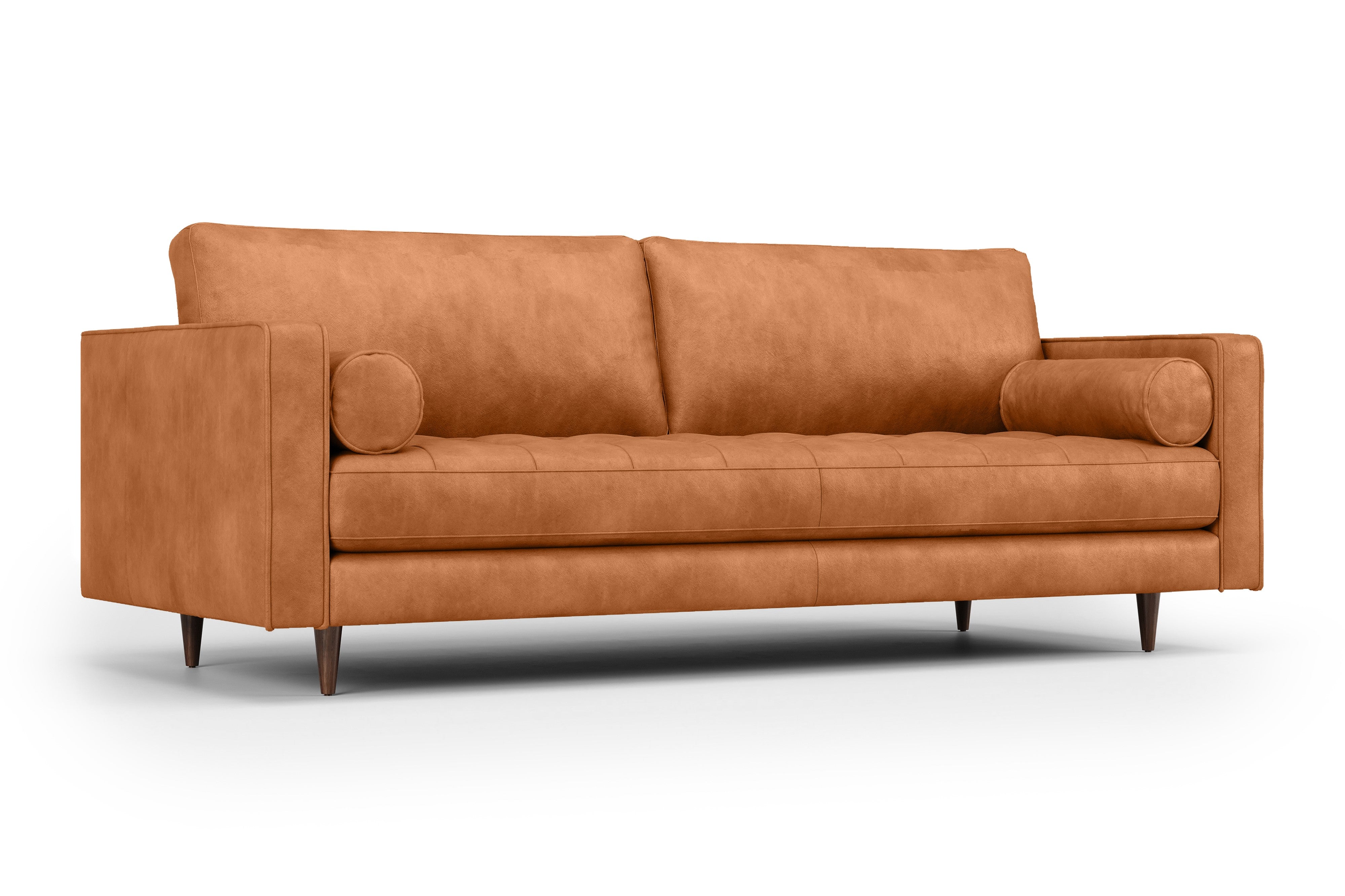 Skinnsofa Cognac