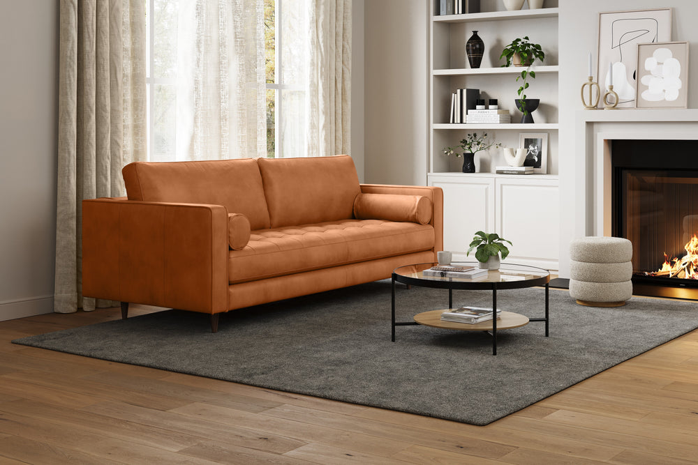 Valencia Isabella Leather Grande Sofa, Charme Cognac