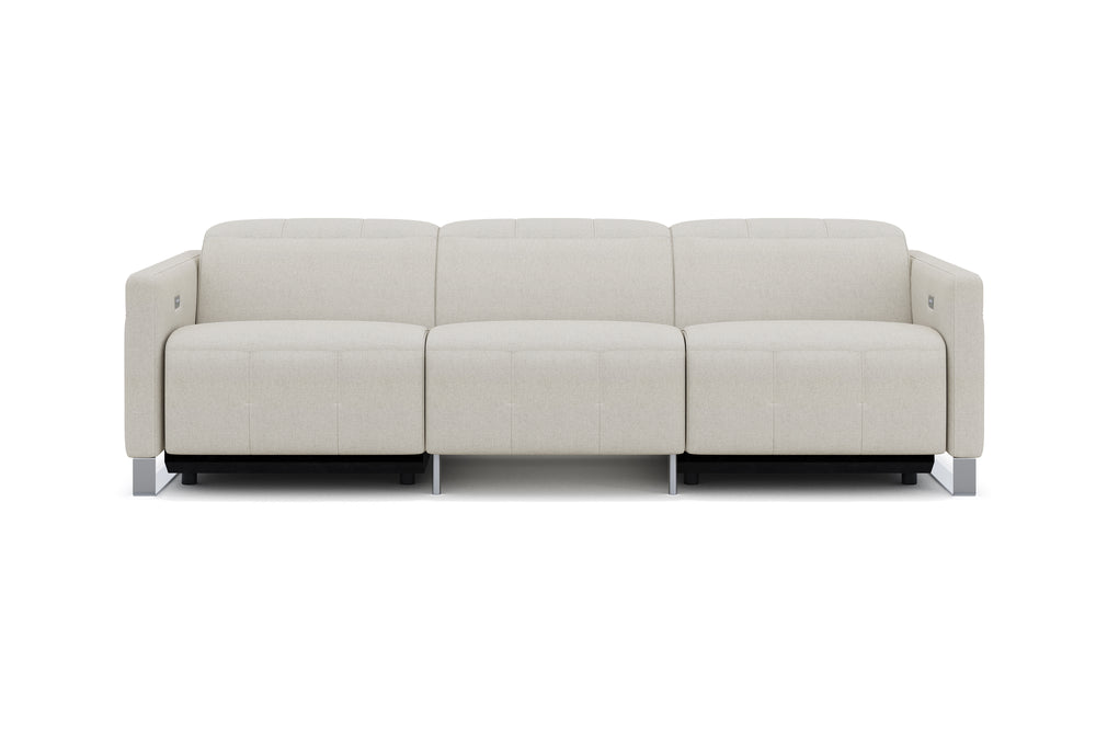 Valencia Isla Modern Fabric Reclining Sofa, Three Seats, Beige