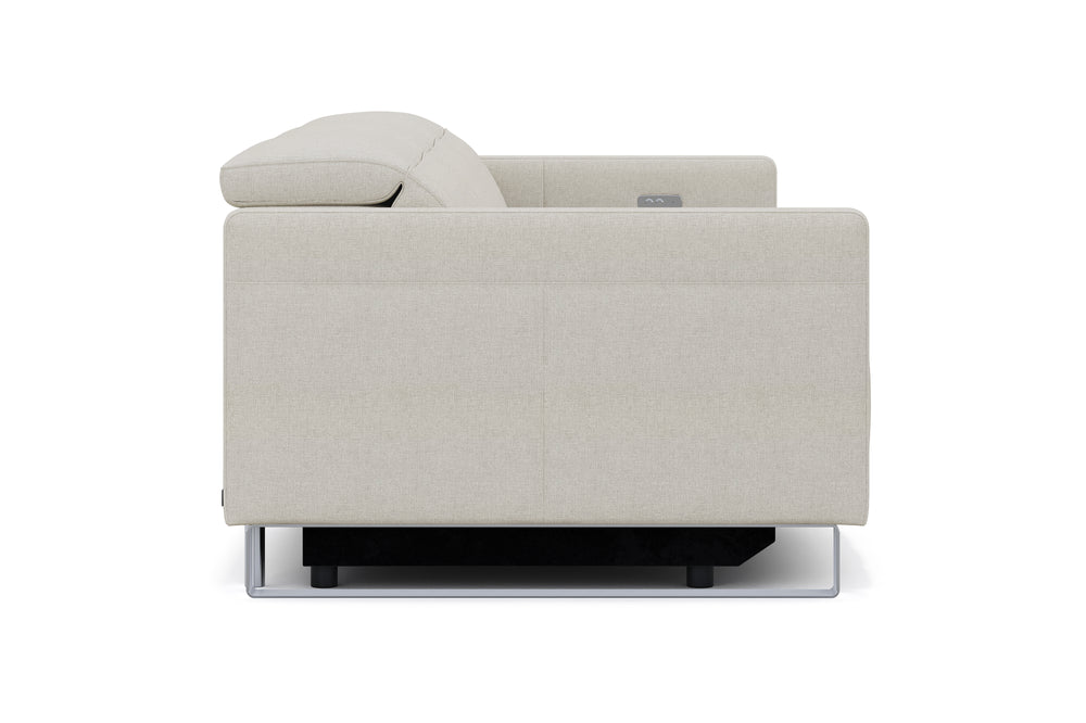 Valencia Isla Modern Fabric Reclining Sofa, Three Seats, Beige