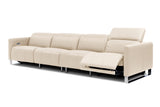 Valencia Isla Modern Top Grain Leather Reclining Sofa, Four Seats, Beige