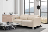 Valencia Isla Modern Top Grain Leather Reclining Sofa,  Loveseat, Beige
