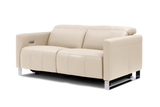 Valencia Isla Modern Top Grain Leather Reclining Sofa,  Loveseat, Beige