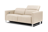 Valencia Isla Modern Top Grain Leather Reclining Sofa,  Loveseat, Beige