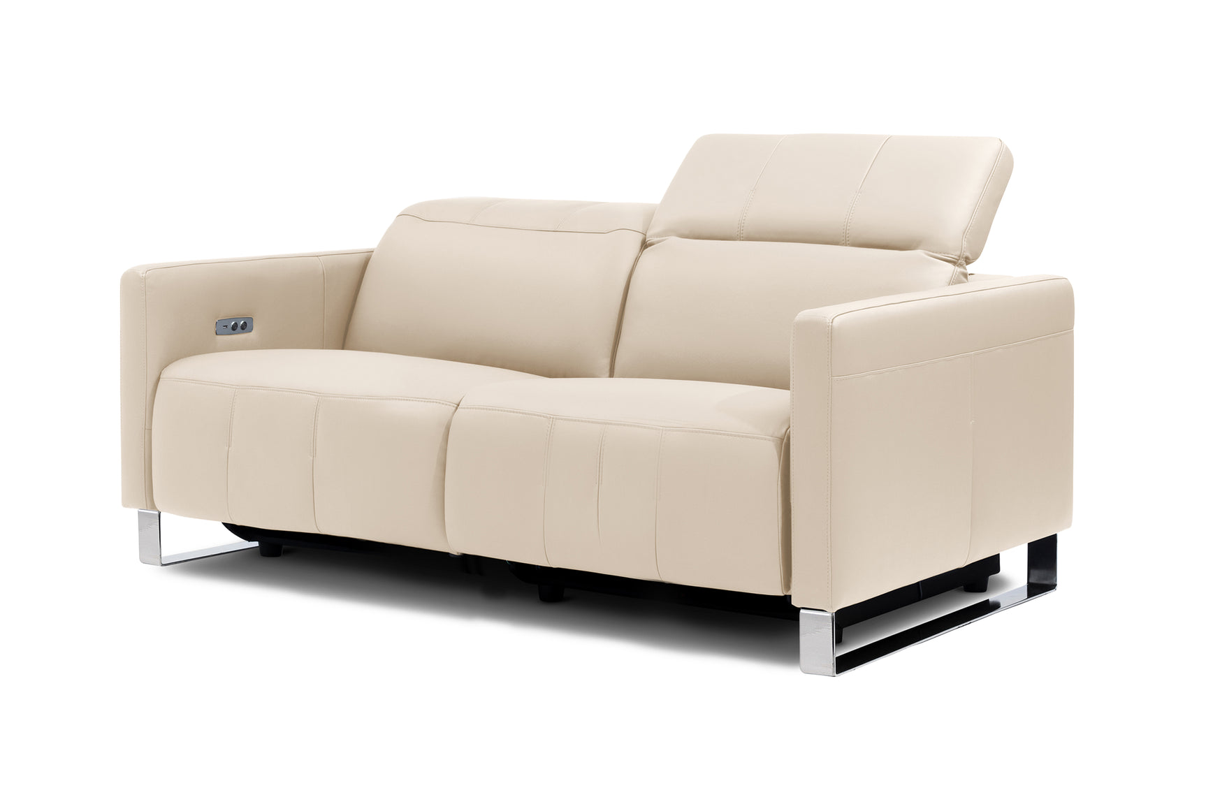 Valencia Isla Modern Top Grain Leather Reclining Sofa,  Loveseat, Beige
