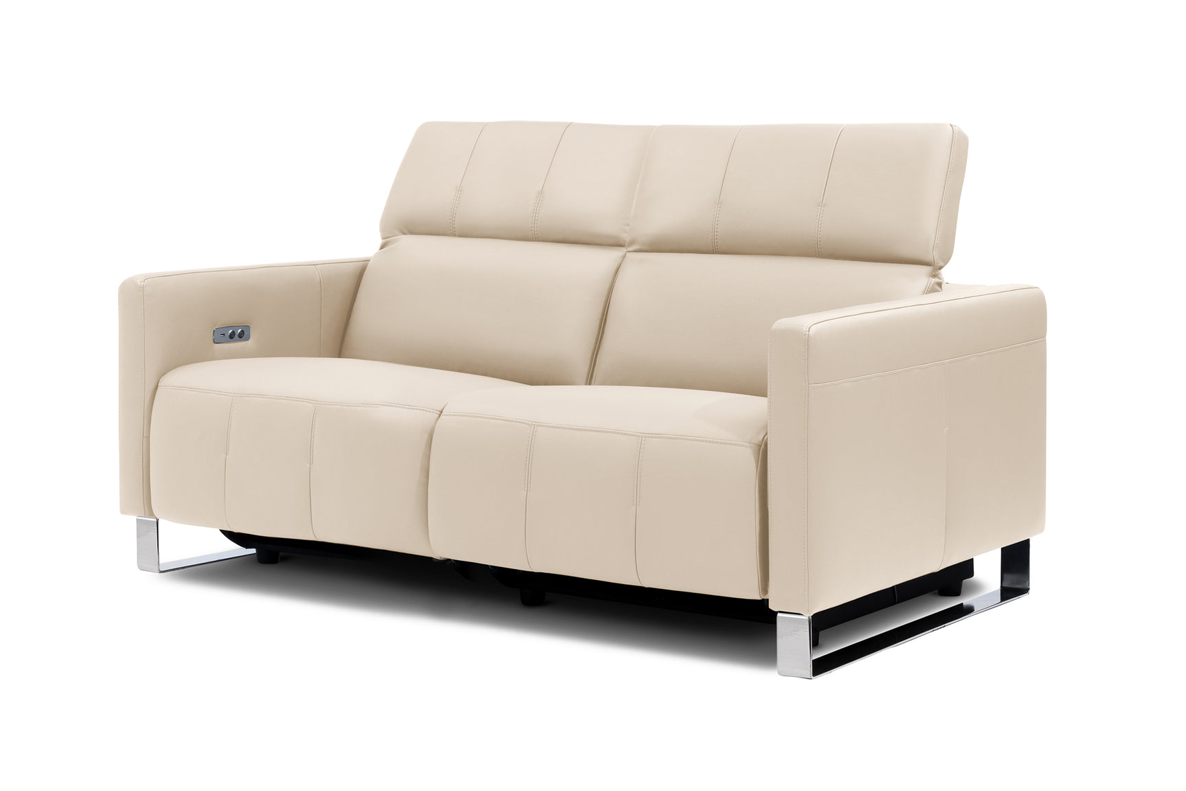 Valencia Isla Modern Top Grain Leather Reclining Sofa,  Loveseat, Beige