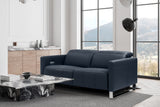 Valencia Isla Modern Top Grain Leather Reclining Sofa, Loveseat, Blue