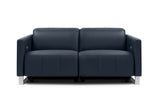 Valencia Isla Modern Top Grain Leather Reclining Sofa, Loveseat, Blue