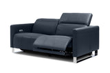 Valencia Isla Modern Top Grain Leather Reclining Sofa, Loveseat, Blue