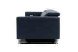 Valencia Isla Modern Top Grain Leather Reclining Sofa, Loveseat, Blue