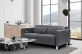 Valencia Isla Modern Top Grain Leather Reclining Sofa, Loveseat, Grey
