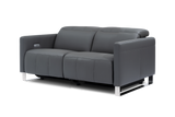 Valencia Isla Modern Top Grain Leather Reclining Sofa, Loveseat, Grey