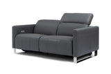 Valencia Isla Modern Top Grain Leather Reclining Sofa, Loveseat, Grey
