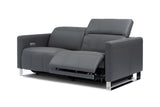 Valencia Isla Modern Top Grain Leather Reclining Sofa, Loveseat, Grey
