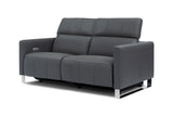 Valencia Isla Modern Top Grain Leather Reclining Sofa, Loveseat, Grey