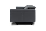Valencia Isla Modern Top Grain Leather Reclining Sofa, Loveseat, Grey
