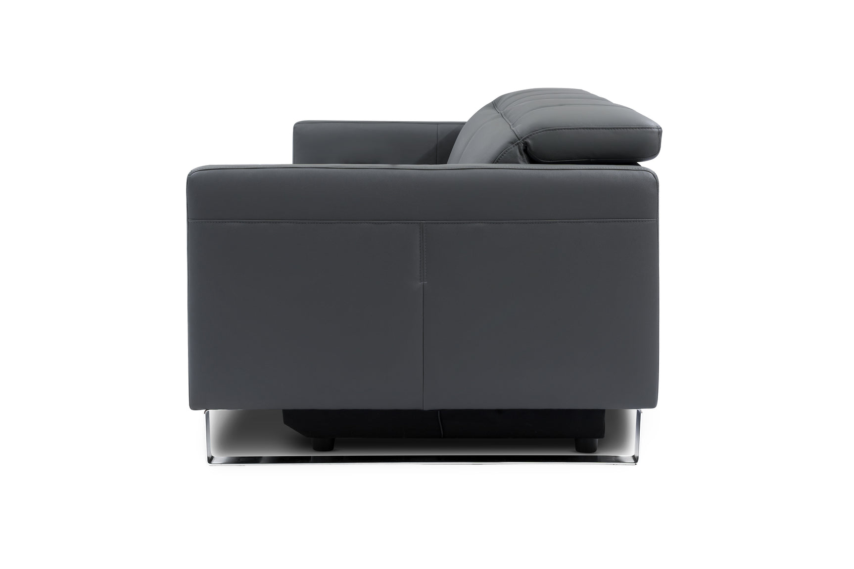 Valencia Isla Modern Top Grain Leather Reclining Sofa, Loveseat, Grey