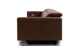 Valencia Isla Modern Top Grain Leather Reclining Sofa, Four Seats, Chocolate