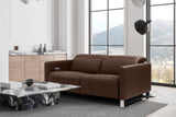 Valencia Isla Modern Top Grain Leather Reclining Sofa, Loveseat, Chocolate