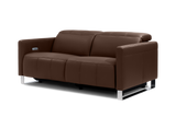 Valencia Isla Modern Top Grain Leather Reclining Sofa, Loveseat, Chocolate