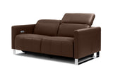 Valencia Isla Modern Top Grain Leather Reclining Sofa, Loveseat, Chocolate