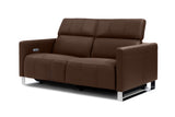 Valencia Isla Modern Top Grain Leather Reclining Sofa, Loveseat, Chocolate