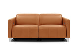 Valencia Isla Modern Top Grain Leather Reclining Sofa, Loveseat, Cognac