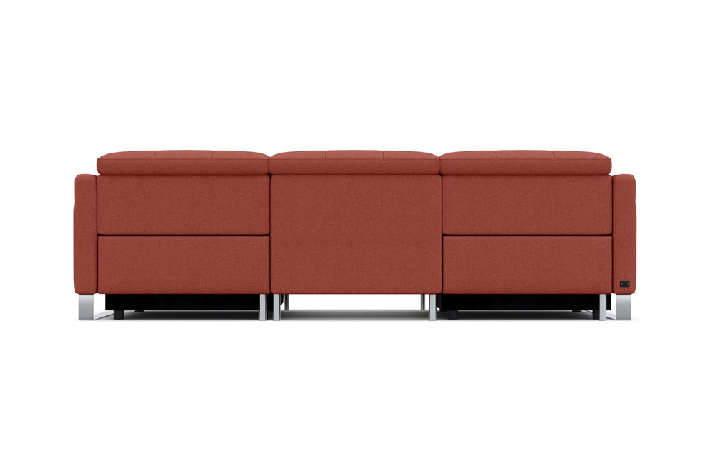 Valencia Isla Modern Fabric Reclining Sofa, Three Seats, Red