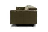 Valencia Isla Modern Top Grain Leather Reclining Sofa, Four Seats, Dark Green