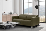 Valencia Isla Modern Top Grain Leather Reclining Sofa, Loveseat, Dark Green
