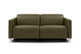 Valencia Isla Modern Top Grain Leather Reclining Sofa, Loveseat, Dark Green