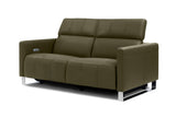 Valencia Isla Modern Top Grain Leather Reclining Sofa, Loveseat, Dark Green