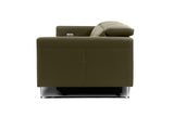 Valencia Isla Modern Top Grain Leather Reclining Sofa, Loveseat, Dark Green