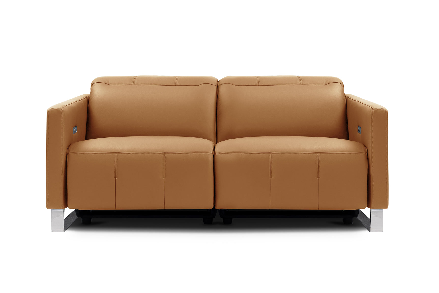 Valencia Isla Modern Top Grain Leather Reclining Sofa, Loveseat, Tan