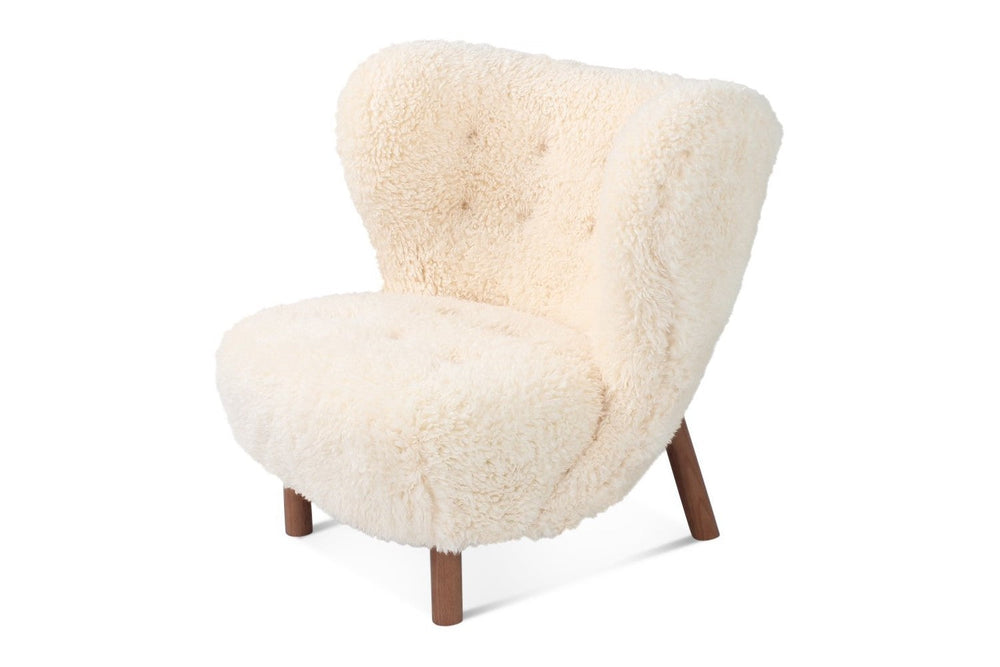 Valencia Opal Faux Sheepskin Accent Chair, Cream Color
