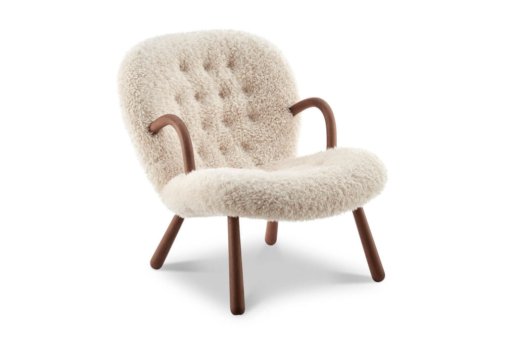 Valencia Nova Faux Sheepskin Accent Chair, Cream Color