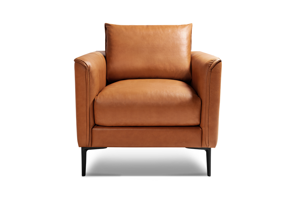 Valencia Jasper Leather Accent Chair, Cognac Color