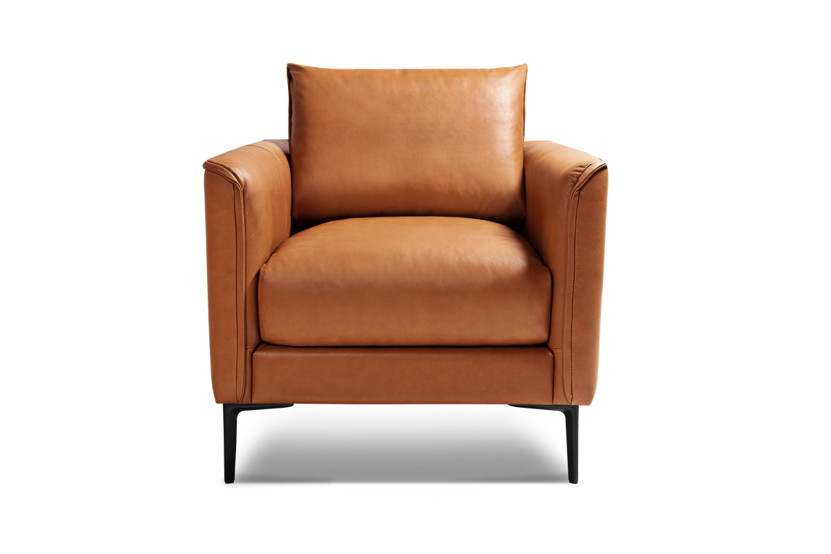 Valencia Jasper Leather Accent Chair, Cognac Color