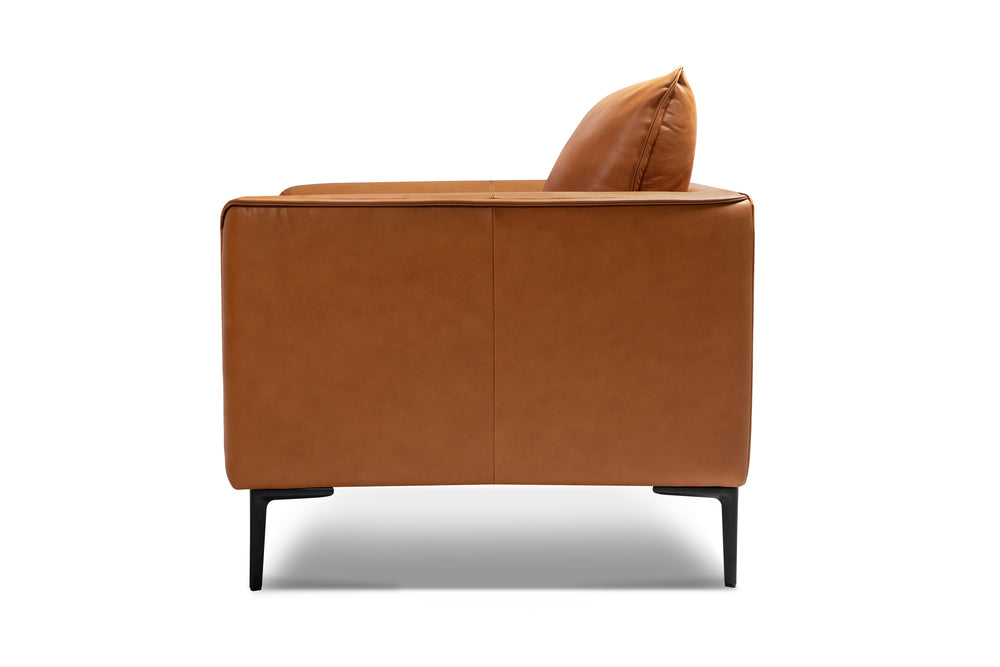 Valencia Jasper Leather Accent Chair, Cognac Color