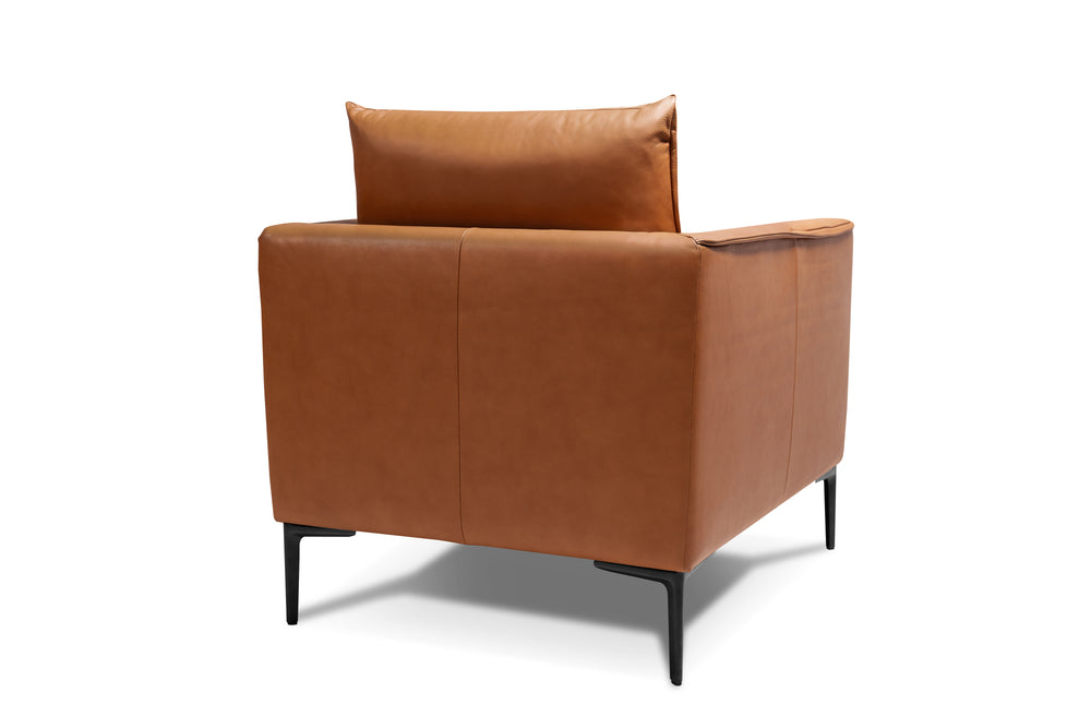 Valencia Jasper Leather Accent Chair, Cognac Color