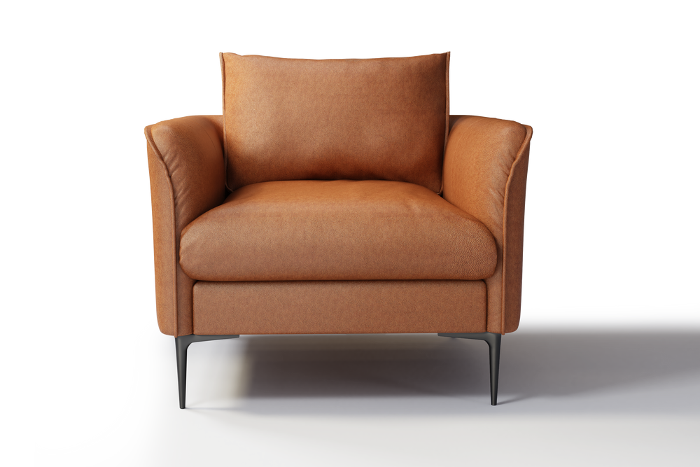 Valencia Jasper Leather Accent Chair, Cognac Color